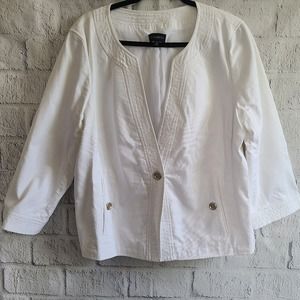 Talbots White Gold Button Blazer Size 20